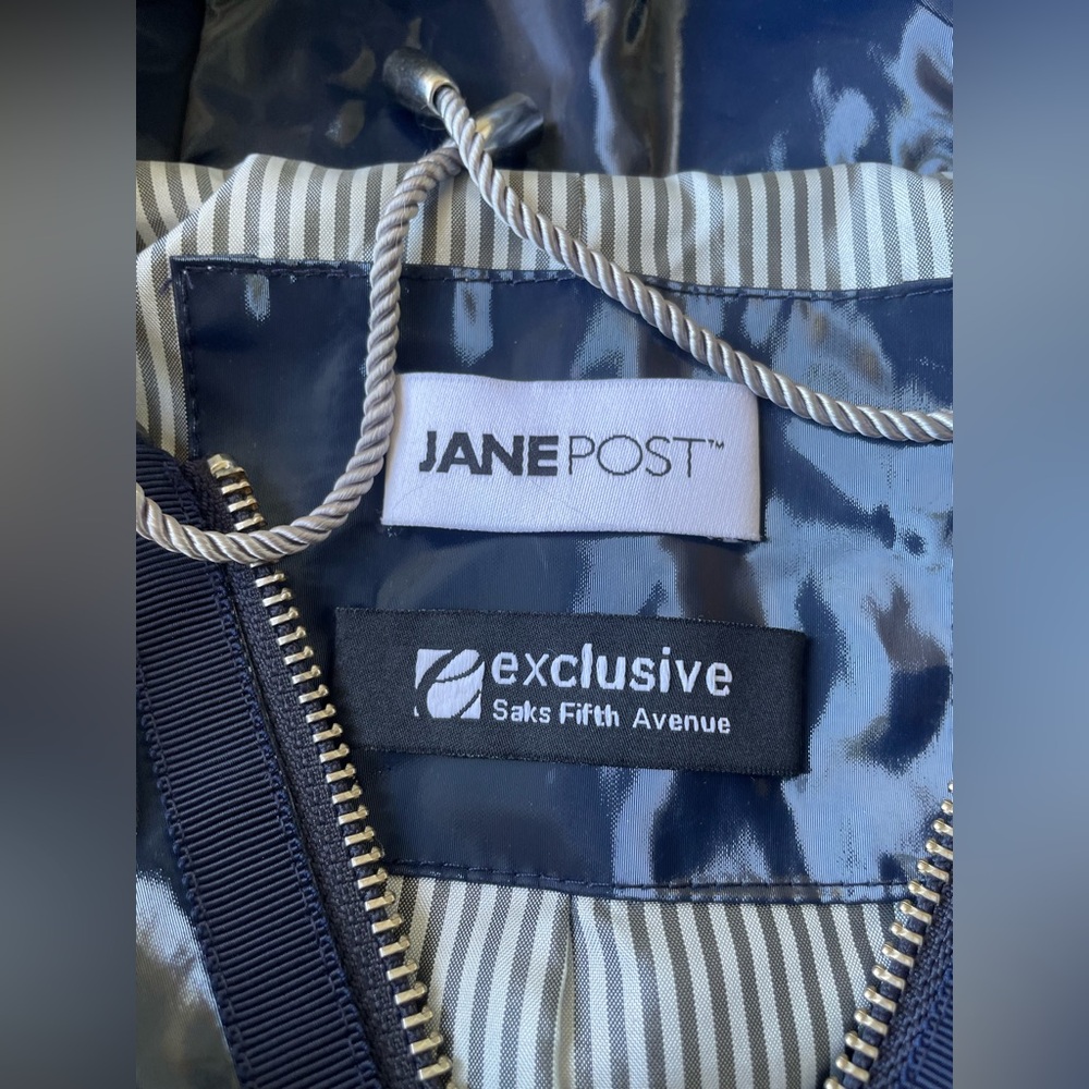 Jane Post Shiny Navy Hooded Utility Jacket - Picture 14 of 16